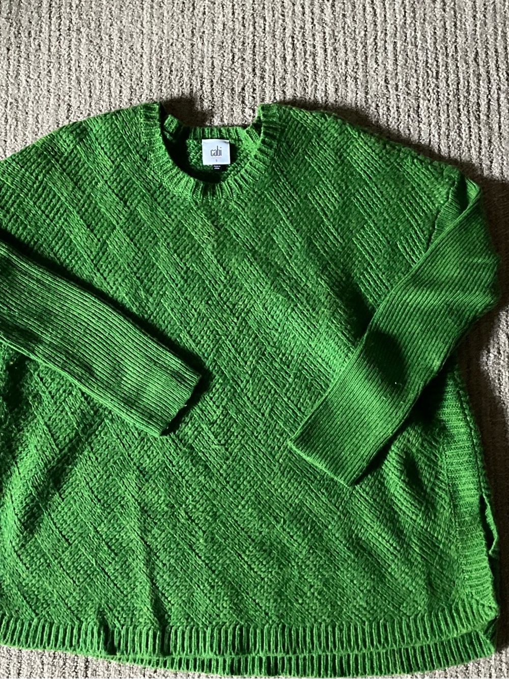CAbi Women's Crewneck Sweater in Bright Green